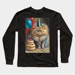 Persian Cat Birthday Card Long Sleeve T-Shirt